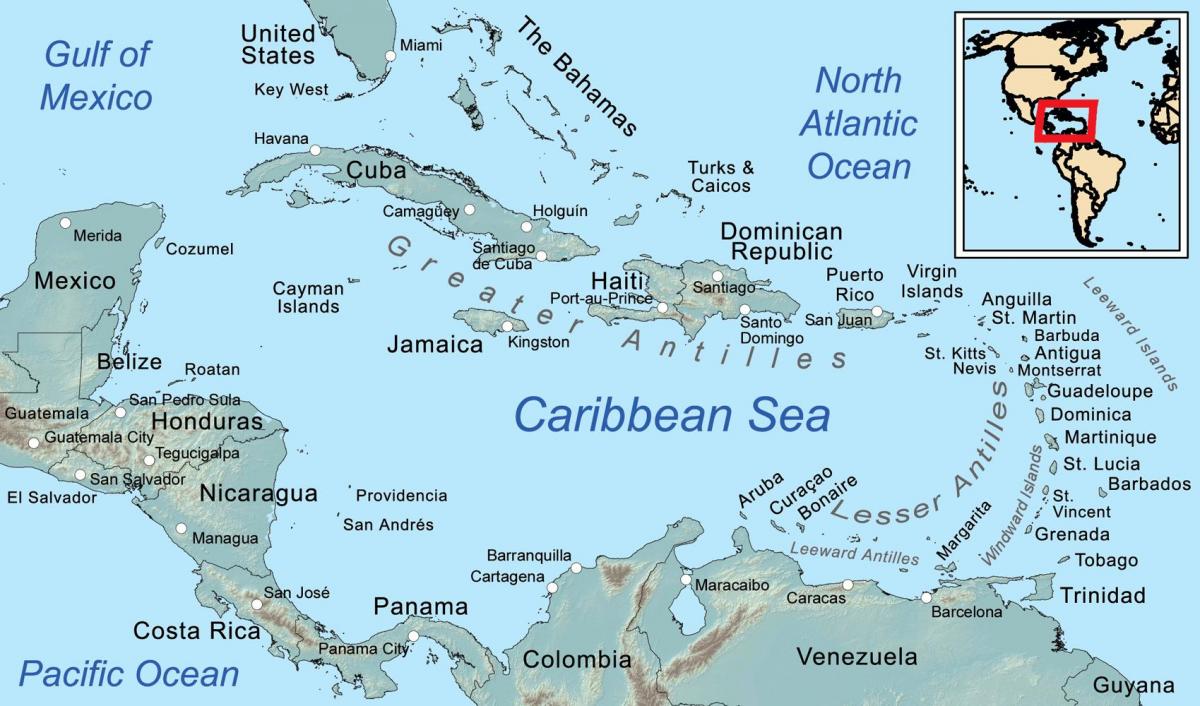 המפה של ג ' מייקה ואיים שמסביב