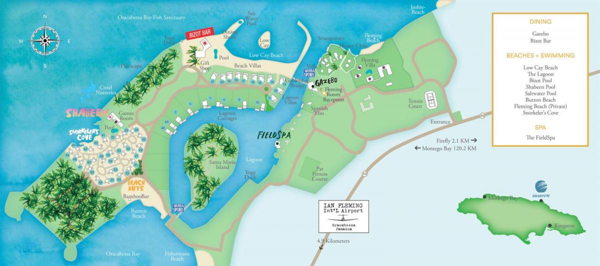 מפה של אתרי נופש ג ' מייקה
