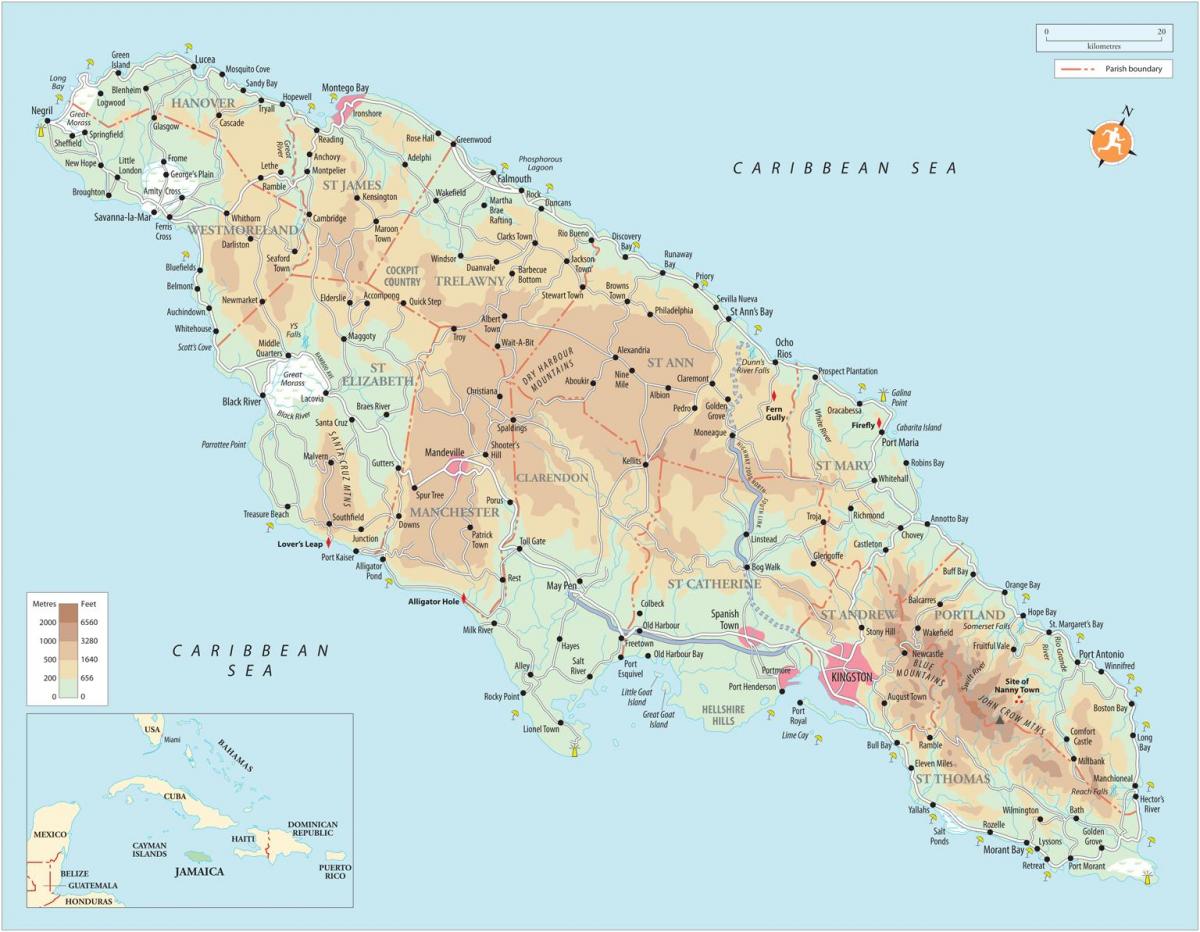 מפה של דרום חוף ג ' מייקה 